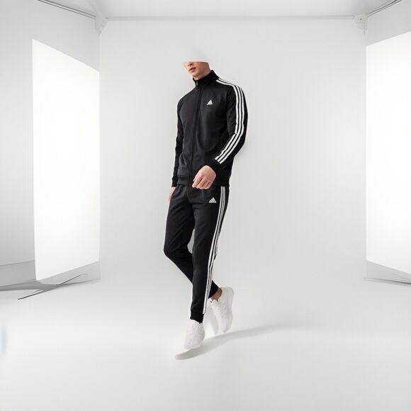 adidas Men's Essentials 3-Stripes Track Suit Pants+Jacket Black - XL - Picture 1 of 16